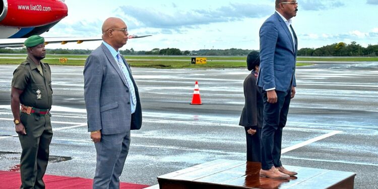 LIAT 2020 makes inaugural flight to Guyana: Prime Minister Gaston Browne among the passengers