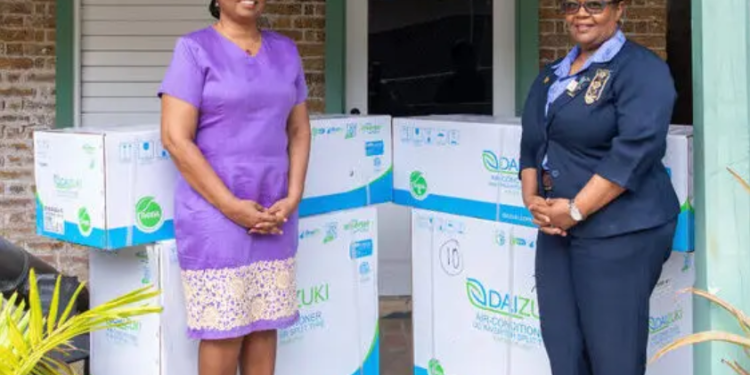 Halo Foundation presents air conditioning units to the Girl Guides