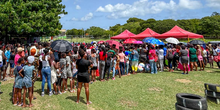 Hundreds turn out for free back to school supplies