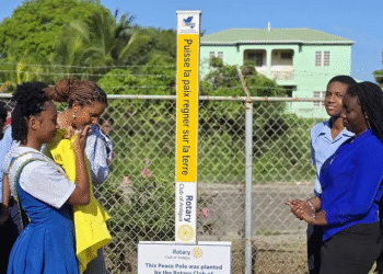 Rotary Club of Antigua Installs Peace Pole at Clare Hall Secondary School