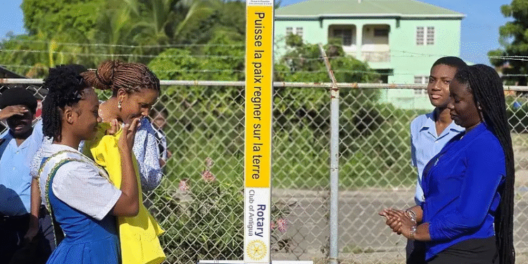 Rotary Club of Antigua Installs Peace Pole at Clare Hall Secondary School