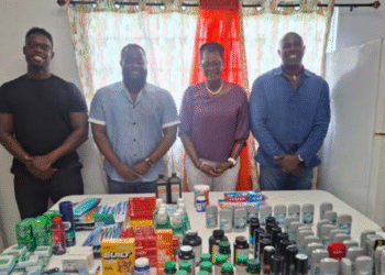 A helpful donation goes to the Denis Bowers Rehabilitation Centre