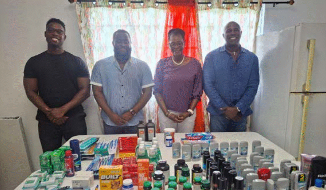 A helpful donation goes to the Denis Bowers Rehabilitation Centre