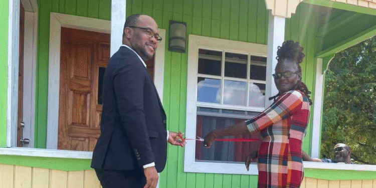 Fire victim presented with new home