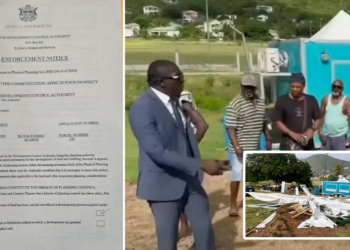 DCA demolish a structure at Morris Bay erected by the opposition leader