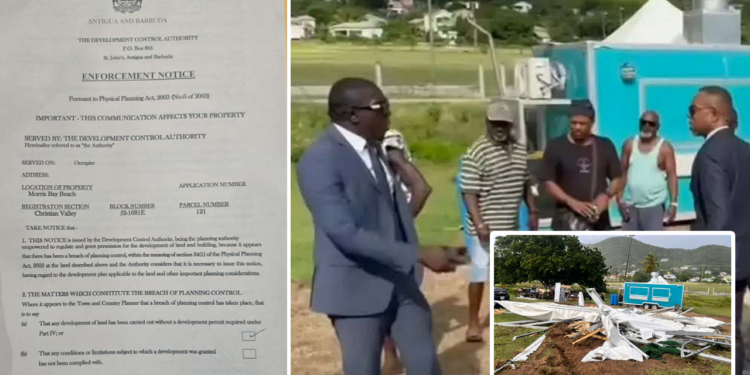 DCA demolish a structure at Morris Bay erected by the opposition leader